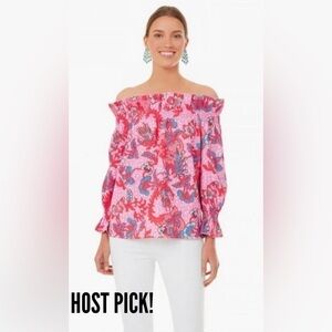 Tuckernuck Floral Blouse Off the Shoulder Small